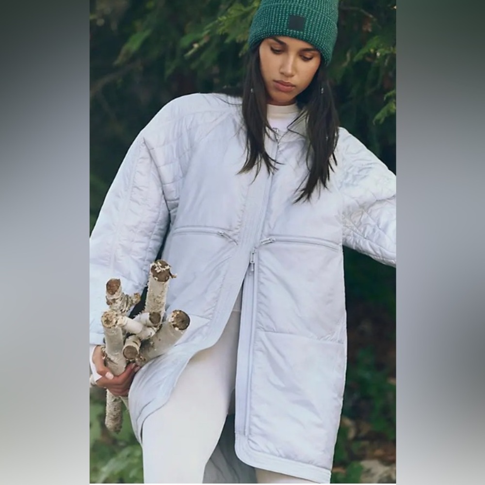 FP Movement by Free People Light As A Feather packable jacket Ice Grey NWT